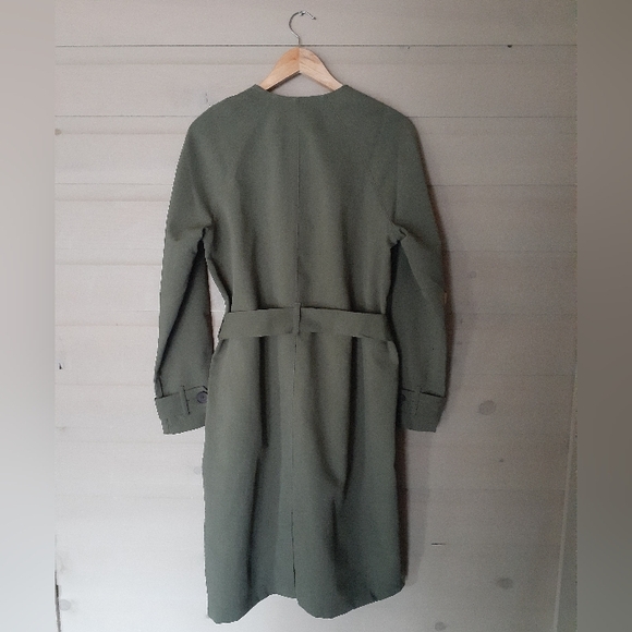 Outerknown Women's Baker Trench Coat Olive Green Size Small - Picture 6 of 11